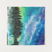 Waterverf nacht landschap Melkweg Wandkleed (Voorkant (horizontaal))