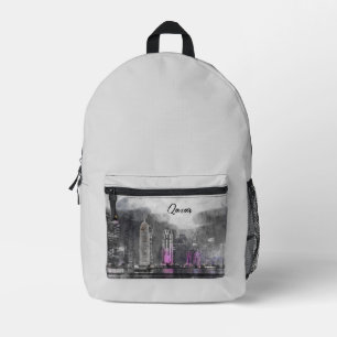 Waterverf nacht Qatar Briefkaart Bedrukte Rugzak