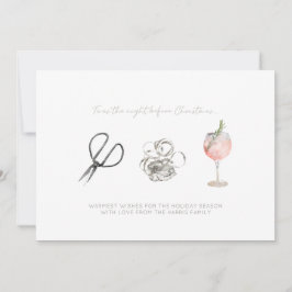 Waterverf nacht voor kerstcadeaubonnen feestdagenkaart