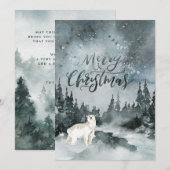 Waterverf nachtelijke hemel | Polar Beer Christmas Feestdagenkaart (Voorkant / Achterkant)