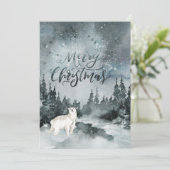 Waterverf nachtelijke hemel | Polar Beer Christmas Feestdagenkaart (Staand voorkant)