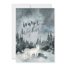 Waterverf nachtelijke hemel | Polar Beer Christmas