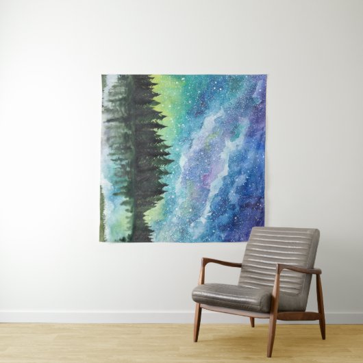 Waterverf nachtlandschap, Melkweg Wandkleed (In Situ (horizontaal))