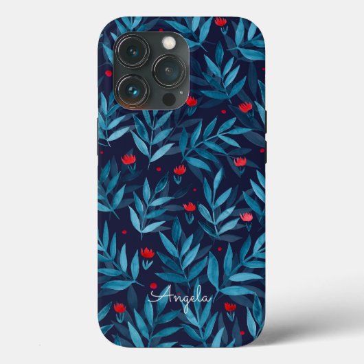 Waterverf nachttuin - turkooise Case-Mate iPhone Case (Achterkant)