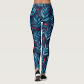 Waterverf nachttuin - turquoise , blauw en rood leggings (Achterkant)
