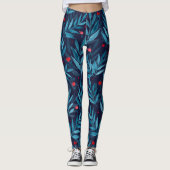 Waterverf nachttuin - turquoise , blauw en rood leggings (Voorkant)