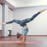 Waterverf nachttuin - turquoise , blauw en rood leggings<br><div class="desc">Waterverf nachttuin - turquoise ,  blauw en rood . Magische botanische illustratie.</div>