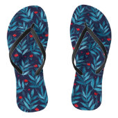Waterverf nachttuin - turquoise , blauw en rood teenslippers (Voetbed)