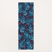 Waterverf nachttuin - turquoise , blauw en rood yogamat (Voorkant)