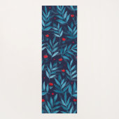 Waterverf nachttuin - turquoise , blauw en rood yogamat (Achterkant)