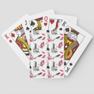 Waterverf Nagellak Patroon Pokerkaarten