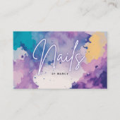Waterverf nagels nail artiest nail tech visitekaartje (Voorkant)
