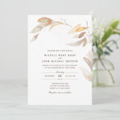 Waterverf Naherfst Bijtak Eenvoudige bruiloft Uitn Kaart (Staand voorkant)