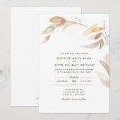 Waterverf Naherfst Bijtak Eenvoudige bruiloft Uitn Kaart (Voorkant / Achterkant)