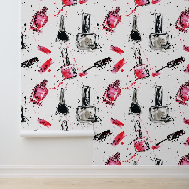 Waterverf Nail Pools Patroon Behang (Applicatie)
