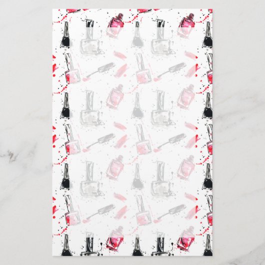 Waterverf Nail Pools Patroon Briefpapier (Voorkant)