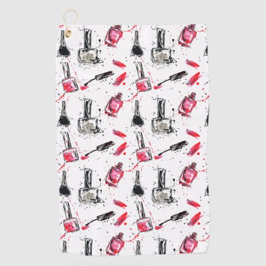 Waterverf Nail Pools Patroon Golfhanddoek (Voorkant)