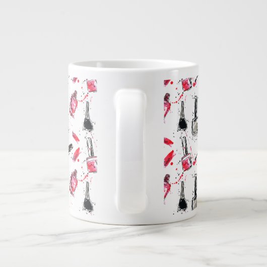 Waterverf Nail Pools Patroon Grote Koffiekop (Achterkant)