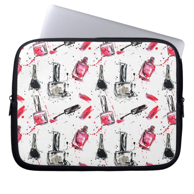 Waterverf Nail Pools Patroon Laptop Sleeve (Voorkant)