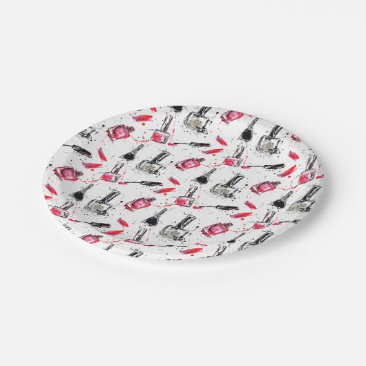 Waterverf Nail Pools Patroon Papieren Bordje (Gekanteld)