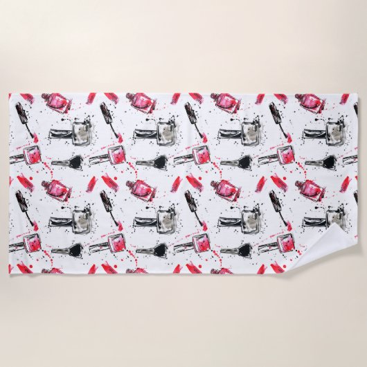 Waterverf Nail Pools Patroon Strandlaken (Voorkant)