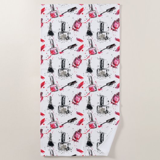 Waterverf Nail Pools Patroon Strandlaken (Voorkant)