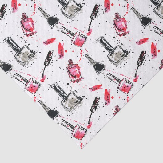 Waterverf Nail Pools Patroon Tissuepapier (Detail)