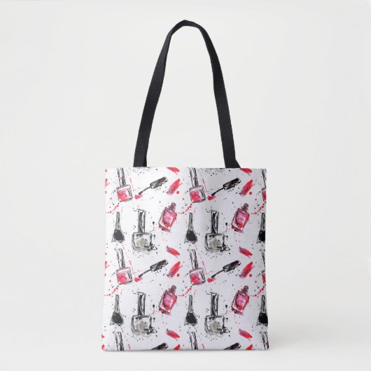 Waterverf Nail Pools Patroon Tote Bag (Voorkant)