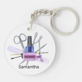 Waterverf Nail Salon gepersonaliseerd Nail Pools Sleutelhanger (Achterkant)