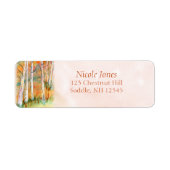 Waterverf najaar Aspen Trees Etiket (Voorkant)