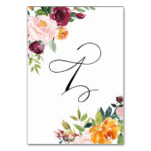 Waterverf najaar bloei Floral Tabel Nummer 1 Kaart (Achterkant)