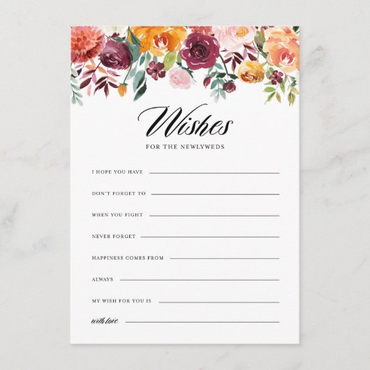 Waterverf najaar bloei voor de Passen getrouwd Informatiekaartje (Voorkant)