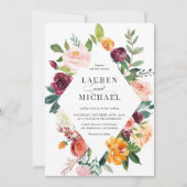 Waterverf najaar blooms finale uitnodiging tot huw (Voorkant)