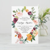 Waterverf najaar blooms Floral Engagement Party Kaart (Staand voorkant)