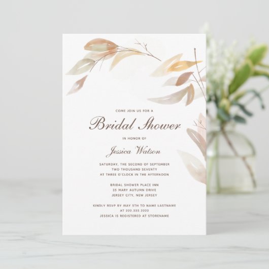 Waterverf najaar - de Uitnodiging van de Bridal va (Staand voorkant)