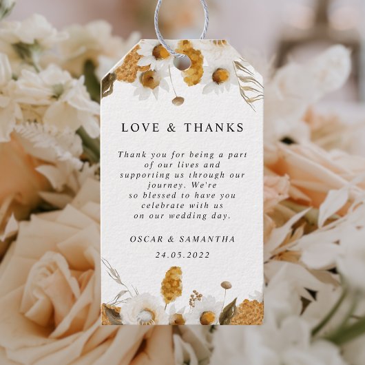 Waterverf najaar geel en wit Lijst Cadeaulabel