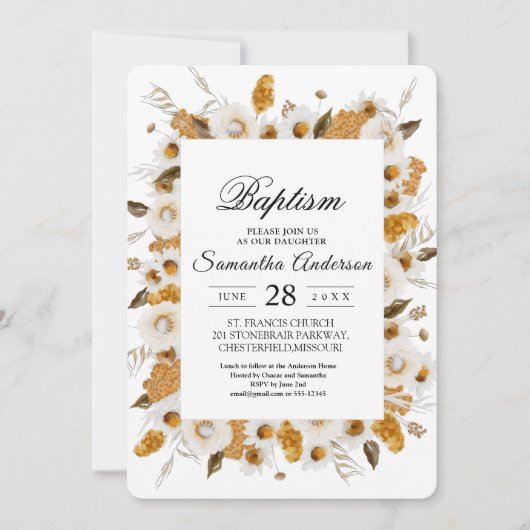 Waterverf najaar geel en wit Lijst Kaart (Voorkant)