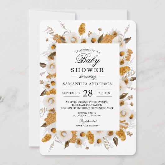 Waterverf najaar geel en wit Lijst Kaart (Voorkant)