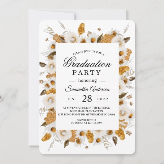 Waterverf najaar geel en wit Lijst Kaart (Voorkant)