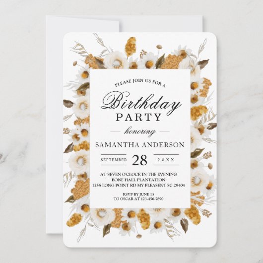 Waterverf najaar geel en wit Lijst Kaart (Voorkant)