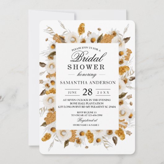 Waterverf najaar geel en wit Lijst Kaart (Voorkant)