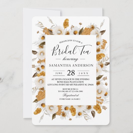 Waterverf najaar geel en wit Lijst Kaart (Voorkant)