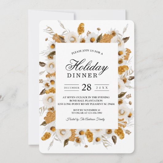 Waterverf najaar geel en wit Lijst Kaart (Voorkant)