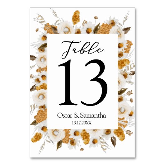 Waterverf najaar geel en wit Lijst Kaart (Achterkant)