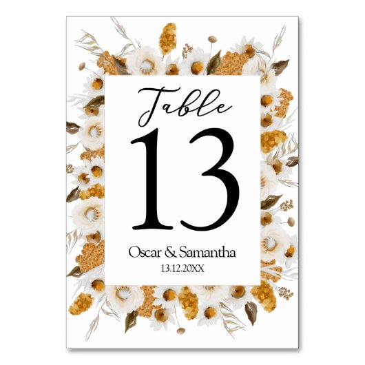 Waterverf najaar geel en wit Lijst Kaart (Voorkant)