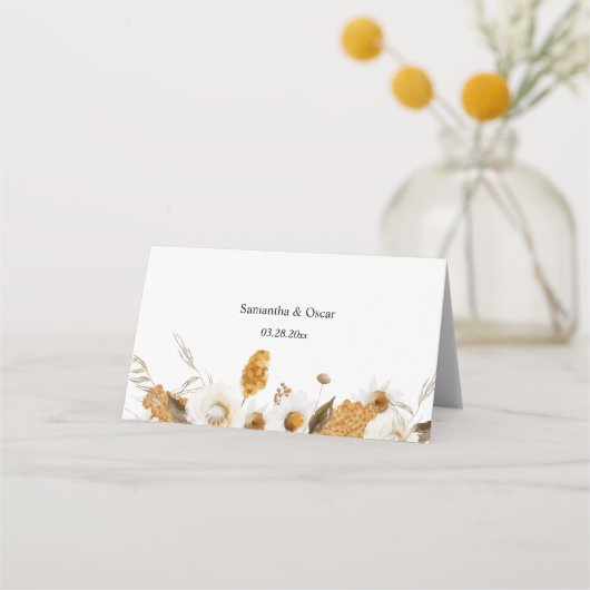 Waterverf najaar geel en wit Lijst Plaatskaartje (Achterkant)