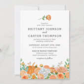 Waterverf najaar Herfst Floral Wedding Uitnodiging (Voorkant)