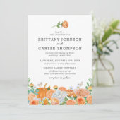 Waterverf najaar Herfst Floral Wedding Uitnodiging (Staand voorkant)