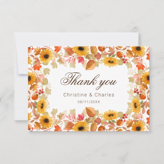 waterverf najaar herfst gebladerd kaart (Voorkant)