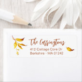 Waterverf najaar Herfst laat terugzendadreslabel a Etiket (Insitu)